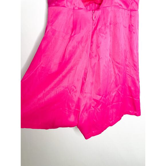 NWT Zara Pink Satin Halter Romper Small Silky Night Out Party Outfit - Picture 10 of 12